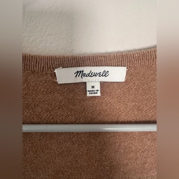 Madewell womens size medium Tan Cream Colorblock Open Front Cardigan Sweater - Picture 5 of 7